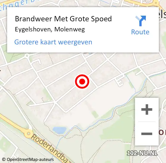 Locatie op kaart van de 112 melding: Brandweer Met Grote Spoed Naar Eygelshoven, Molenweg op 13 december 2024 12:18