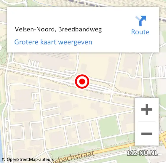 Locatie op kaart van de 112 melding:  Velsen-Noord, Breedbandweg op 13 december 2024 12:30