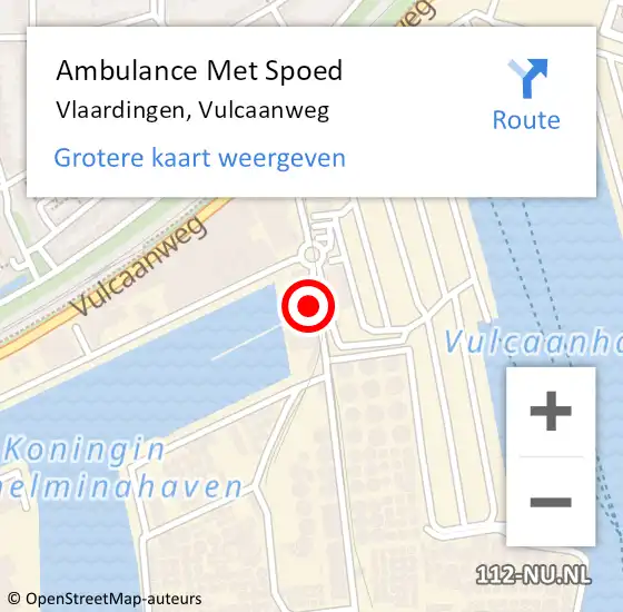 Locatie op kaart van de 112 melding: Ambulance Met Spoed Naar Vlaardingen, Vulcaanweg op 13 december 2024 12:37