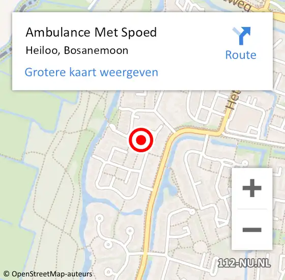 Locatie op kaart van de 112 melding: Ambulance Met Spoed Naar Heiloo, Bosanemoon op 13 december 2024 12:44