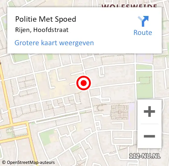 Locatie op kaart van de 112 melding: Politie Met Spoed Naar Rijen, Hoofdstraat op 13 december 2024 12:50