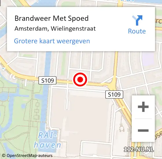 Locatie op kaart van de 112 melding: Brandweer Met Spoed Naar Amsterdam, Wielingenstraat op 13 december 2024 12:51