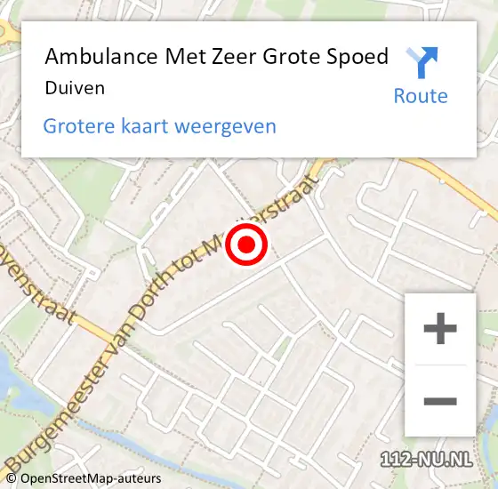 Locatie op kaart van de 112 melding: Ambulance Met Zeer Grote Spoed Naar Duiven op 13 december 2024 13:01