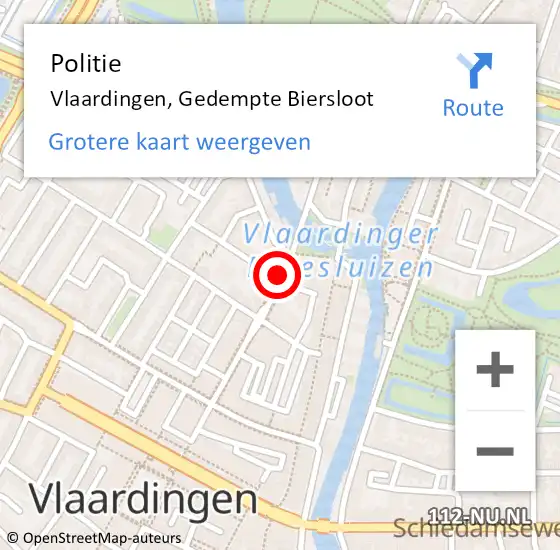 Locatie op kaart van de 112 melding: Politie Vlaardingen, Gedempte Biersloot op 13 december 2024 13:22