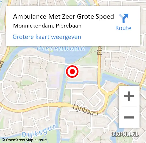 Locatie op kaart van de 112 melding: Ambulance Met Zeer Grote Spoed Naar Monnickendam, Pierebaan op 13 december 2024 14:16