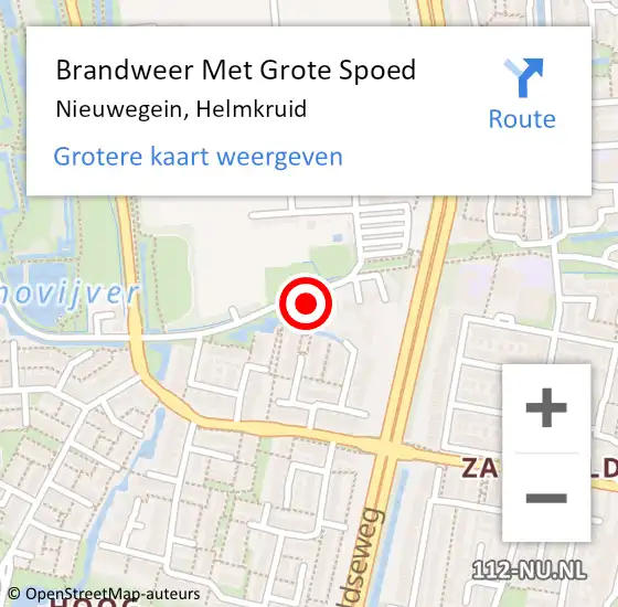 Locatie op kaart van de 112 melding: Brandweer Met Grote Spoed Naar Nieuwegein, Helmkruid op 13 december 2024 14:45