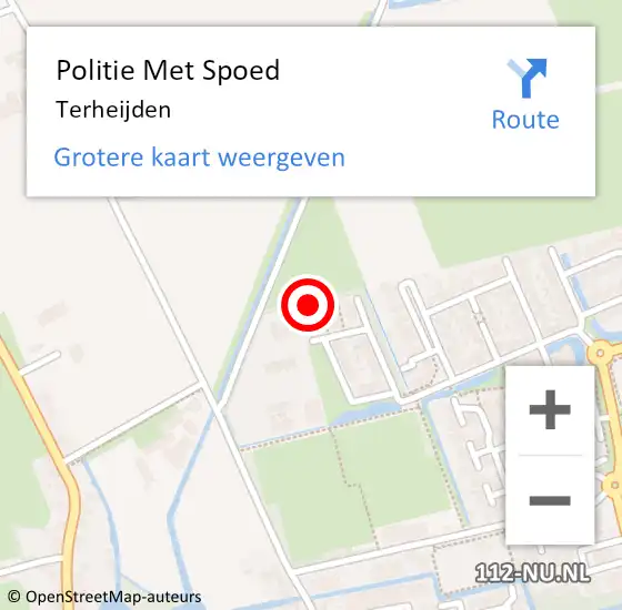 Locatie op kaart van de 112 melding: Politie Met Spoed Naar Terheijden op 13 december 2024 14:55