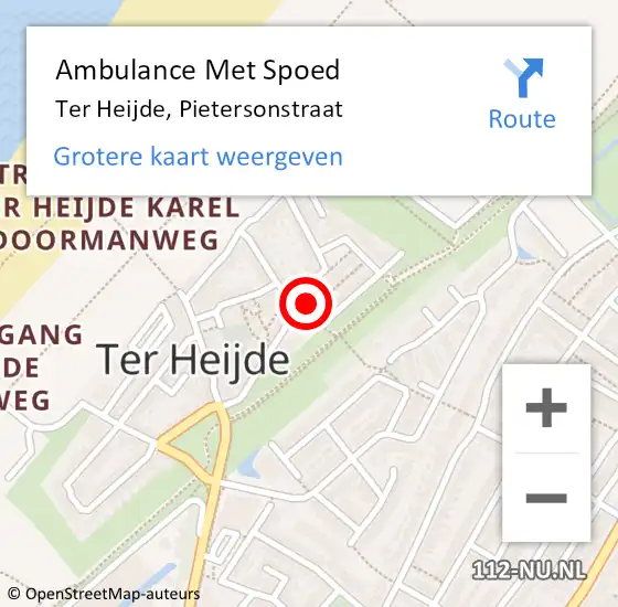 Locatie op kaart van de 112 melding: Ambulance Met Spoed Naar Ter Heijde, Pietersonstraat op 13 december 2024 15:35