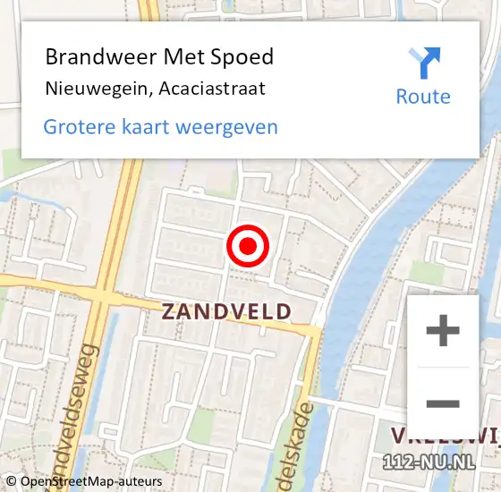 Locatie op kaart van de 112 melding: Brandweer Met Spoed Naar Nieuwegein, Acaciastraat op 13 december 2024 15:50