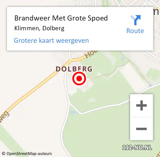 Locatie op kaart van de 112 melding: Brandweer Met Grote Spoed Naar Klimmen, Dolberg op 13 december 2024 16:31