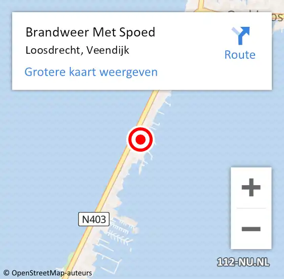 Locatie op kaart van de 112 melding: Brandweer Met Spoed Naar Loosdrecht, Veendijk op 13 december 2024 16:39