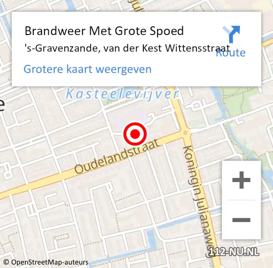 Locatie op kaart van de 112 melding: Brandweer Met Grote Spoed Naar 's-Gravenzande, van der Kest Wittensstraat op 13 december 2024 16:58