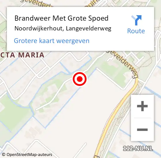 Locatie op kaart van de 112 melding: Brandweer Met Grote Spoed Naar Noordwijkerhout, Langevelderweg op 13 december 2024 17:03