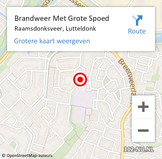 Locatie op kaart van de 112 melding: Brandweer Met Grote Spoed Naar Raamsdonksveer, Lutteldonk op 13 december 2024 19:40