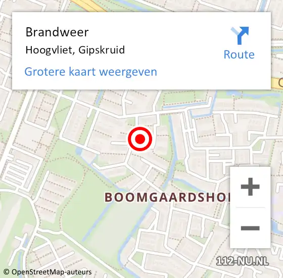 Locatie op kaart van de 112 melding: Brandweer Hoogvliet, Gipskruid op 13 december 2024 19:44