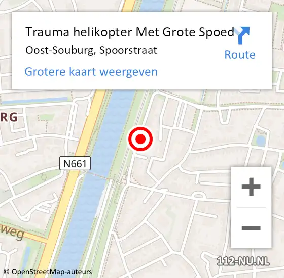 Locatie op kaart van de 112 melding: Trauma helikopter Met Grote Spoed Naar Oost-Souburg, Spoorstraat op 13 december 2024 19:52