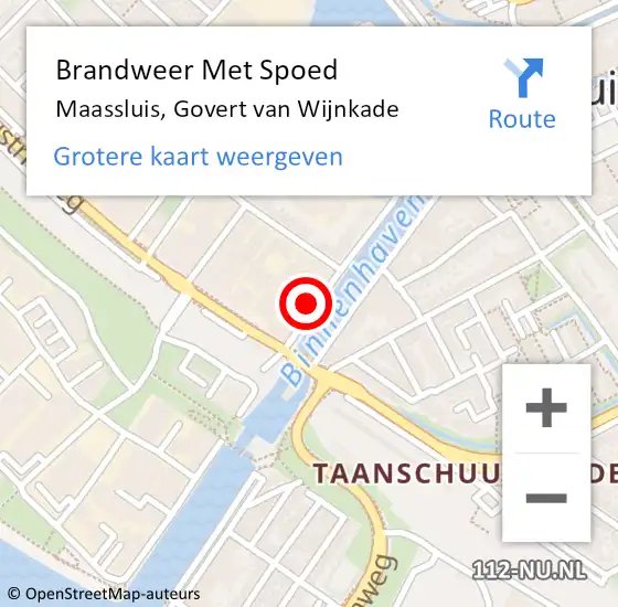 Locatie op kaart van de 112 melding: Brandweer Met Spoed Naar Maassluis, Govert van Wijnkade op 13 december 2024 20:32