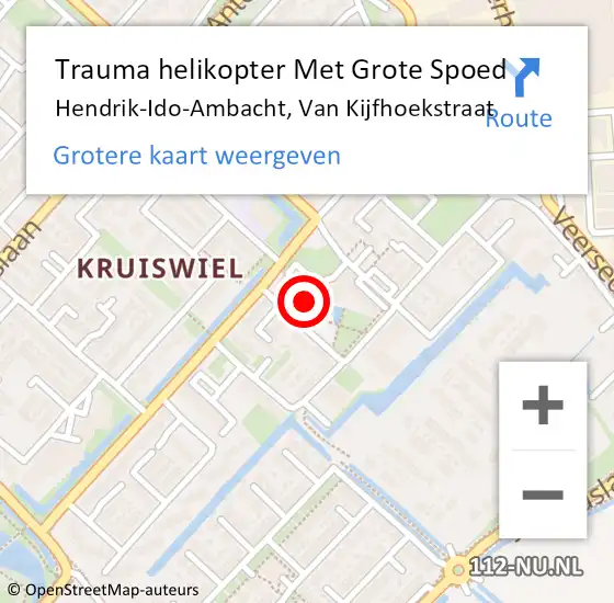 Locatie op kaart van de 112 melding: Trauma helikopter Met Grote Spoed Naar Hendrik-Ido-Ambacht, Van Kijfhoekstraat op 13 december 2024 21:07