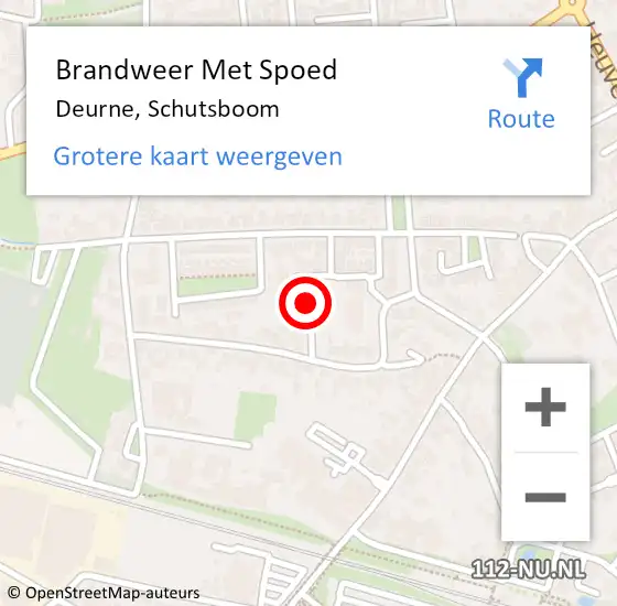 Locatie op kaart van de 112 melding: Brandweer Met Spoed Naar Deurne, Schutsboom op 13 december 2024 21:16