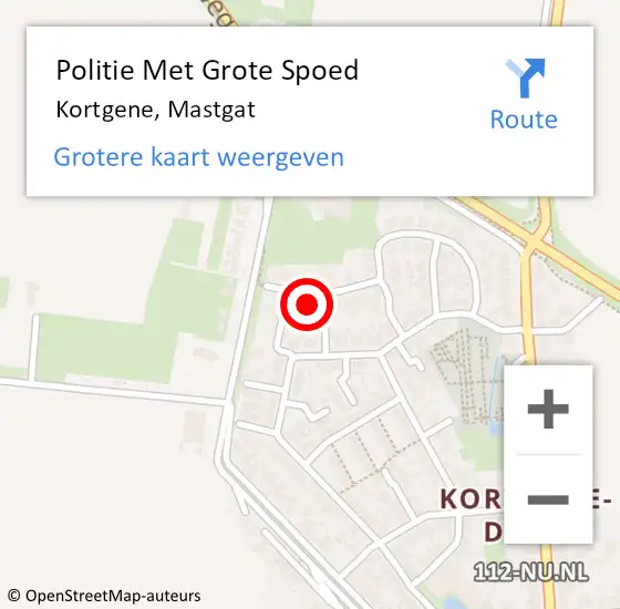 Locatie op kaart van de 112 melding: Politie Met Grote Spoed Naar Kortgene, Mastgat op 13 december 2024 22:14