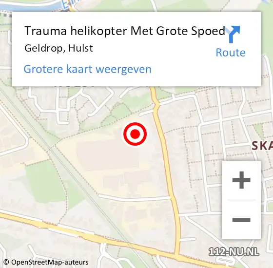 Locatie op kaart van de 112 melding: Trauma helikopter Met Grote Spoed Naar Geldrop, Hulst op 13 december 2024 22:55