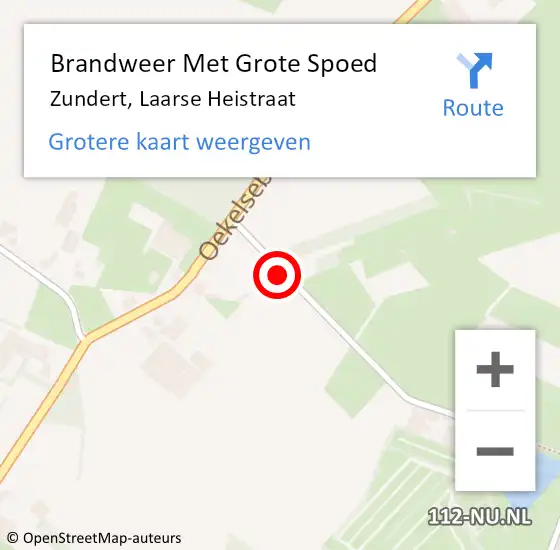 Locatie op kaart van de 112 melding: Brandweer Met Grote Spoed Naar Zundert, Laarse Heistraat op 13 december 2024 23:11