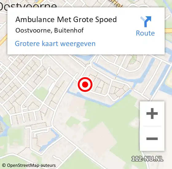 Locatie op kaart van de 112 melding: Ambulance Met Grote Spoed Naar Oostvoorne, Buitenhof op 13 december 2024 23:25