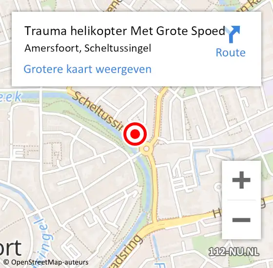 Locatie op kaart van de 112 melding: Trauma helikopter Met Grote Spoed Naar Amersfoort, Scheltussingel op 13 december 2024 23:28