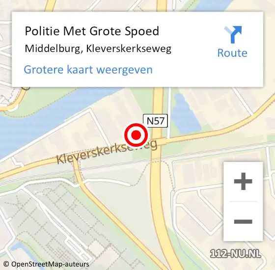 Locatie op kaart van de 112 melding: Politie Met Grote Spoed Naar Middelburg, Kleverskerkseweg op 14 december 2024 00:04