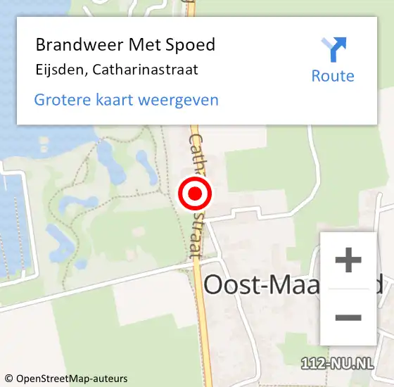 Locatie op kaart van de 112 melding: Brandweer Met Spoed Naar Eijsden, Catharinastraat op 14 december 2024 00:04