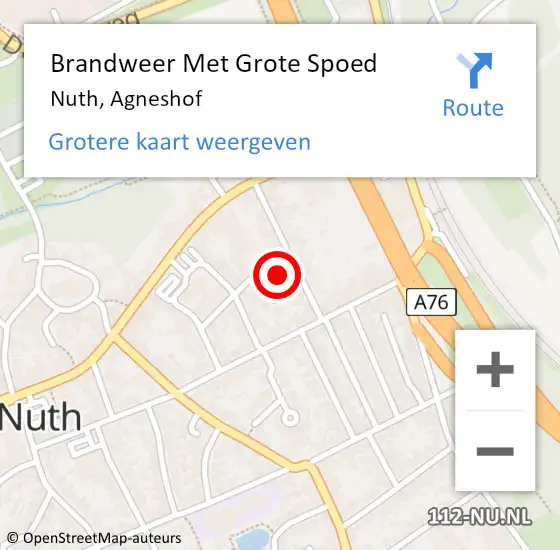 Locatie op kaart van de 112 melding: Brandweer Met Grote Spoed Naar Nuth, Agneshof op 14 december 2024 00:22