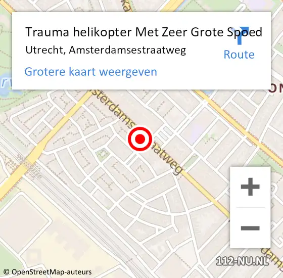 Locatie op kaart van de 112 melding: Trauma helikopter Met Zeer Grote Spoed Naar Utrecht, Amsterdamsestraatweg op 14 december 2024 00:23