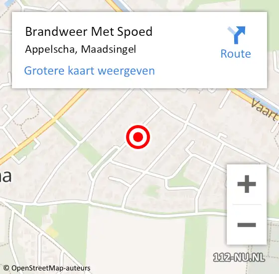 Locatie op kaart van de 112 melding: Brandweer Met Spoed Naar Appelscha, Maadsingel op 14 december 2024 00:54