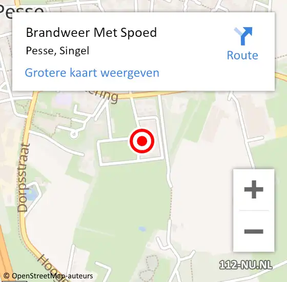 Locatie op kaart van de 112 melding: Brandweer Met Spoed Naar Pesse, Singel op 14 december 2024 01:21