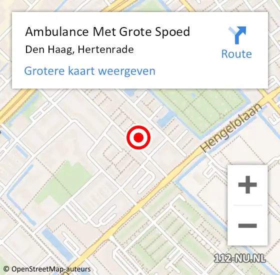 Locatie op kaart van de 112 melding: Ambulance Met Grote Spoed Naar Den Haag, Hertenrade op 14 december 2024 02:59