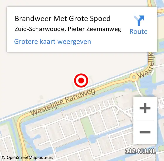 Locatie op kaart van de 112 melding: Brandweer Met Grote Spoed Naar Zuid-Scharwoude, Pieter Zeemanweg op 14 december 2024 05:06