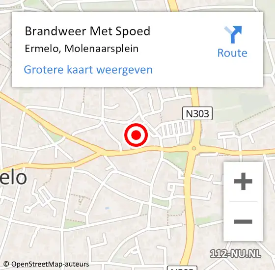 Locatie op kaart van de 112 melding: Brandweer Met Spoed Naar Ermelo, Molenaarsplein op 14 december 2024 05:46