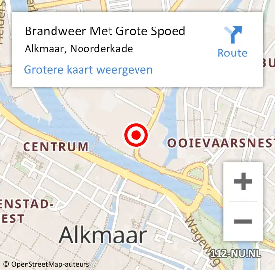 Locatie op kaart van de 112 melding: Brandweer Met Grote Spoed Naar Alkmaar, Noorderkade op 14 december 2024 06:23