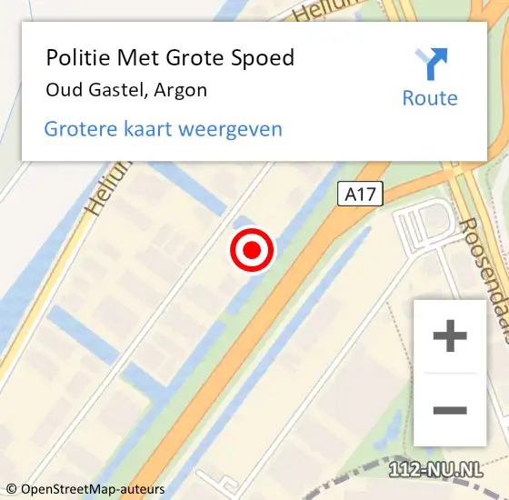 Locatie op kaart van de 112 melding: Politie Met Grote Spoed Naar Oud Gastel, Argon op 14 december 2024 08:47