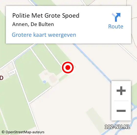 Locatie op kaart van de 112 melding: Politie Met Grote Spoed Naar Annen, De Bulten op 14 december 2024 08:57