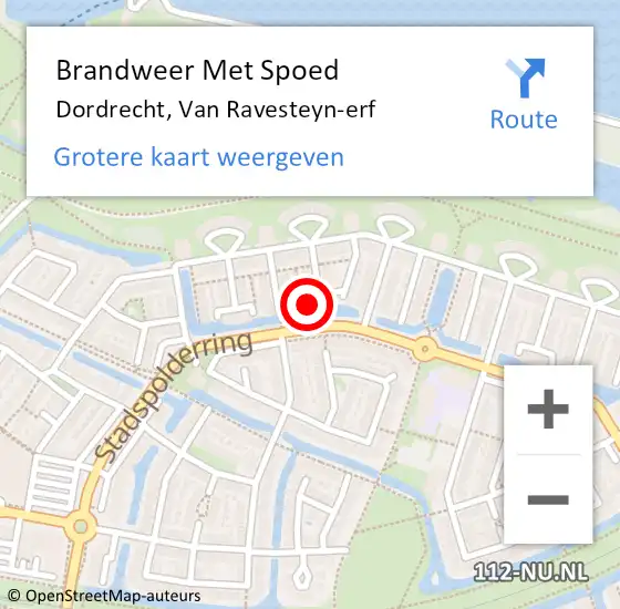 Locatie op kaart van de 112 melding: Brandweer Met Spoed Naar Dordrecht, Van Ravesteyn-erf op 14 december 2024 09:55