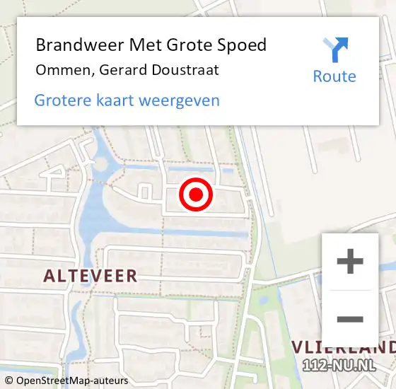 Locatie op kaart van de 112 melding: Brandweer Met Grote Spoed Naar Ommen, Gerard Doustraat op 14 december 2024 11:00