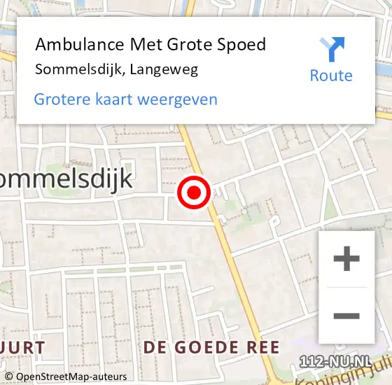 Locatie op kaart van de 112 melding: Ambulance Met Grote Spoed Naar Sommelsdijk, Langeweg op 14 december 2024 12:16