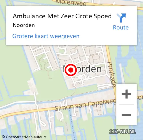 Locatie op kaart van de 112 melding: Ambulance Met Zeer Grote Spoed Naar Noorden op 14 december 2024 13:47