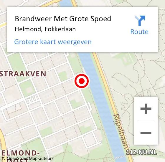 Locatie op kaart van de 112 melding: Brandweer Met Grote Spoed Naar Helmond, Fokkerlaan op 14 december 2024 13:53