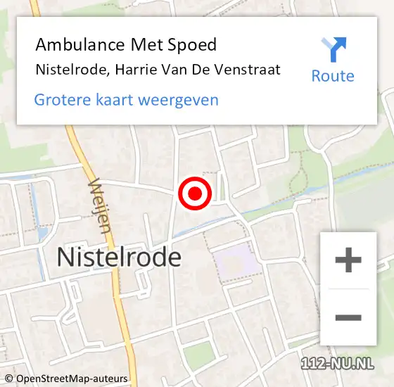 Locatie op kaart van de 112 melding: Ambulance Met Spoed Naar Nistelrode, Harrie Van De Venstraat op 30 oktober 2014 11:40