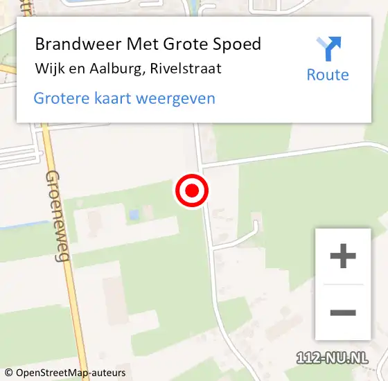 Locatie op kaart van de 112 melding: Brandweer Met Grote Spoed Naar Wijk en Aalburg, Rivelstraat op 14 december 2024 15:03