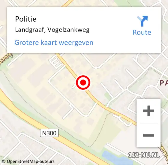 Locatie op kaart van de 112 melding: Politie Landgraaf, Vogelzankweg op 14 december 2024 15:22