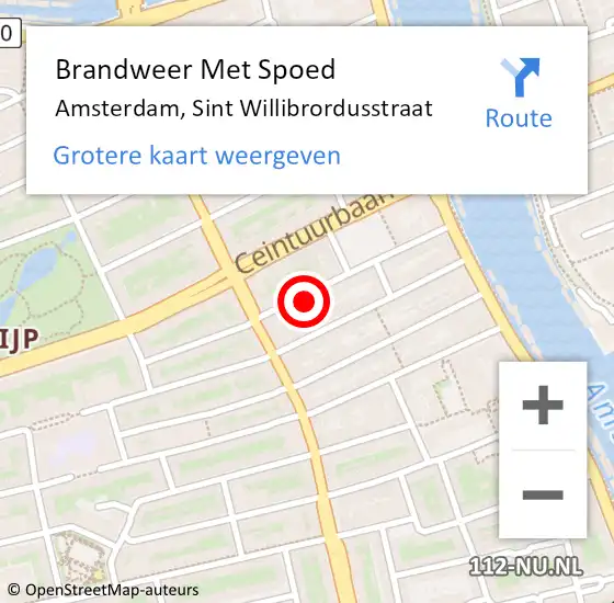 Locatie op kaart van de 112 melding: Brandweer Met Spoed Naar Amsterdam, Sint Willibrordusstraat op 14 december 2024 15:33