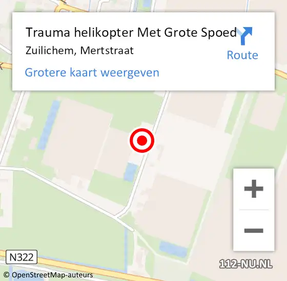 Locatie op kaart van de 112 melding: Trauma helikopter Met Grote Spoed Naar Zuilichem, Mertstraat op 14 december 2024 15:51